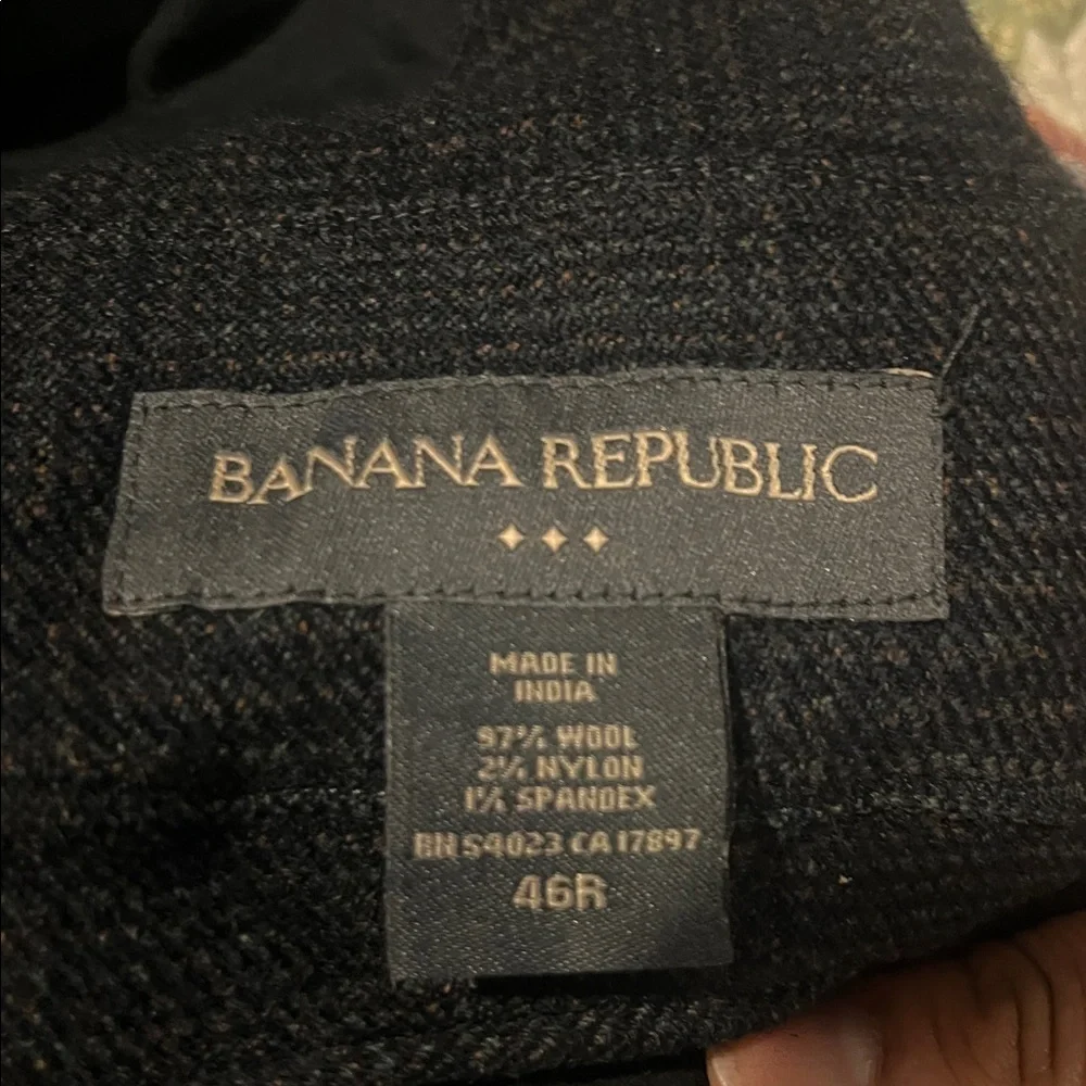 Banana Republic Blazer Coat Mens 46R 97% Wool Blend Blue